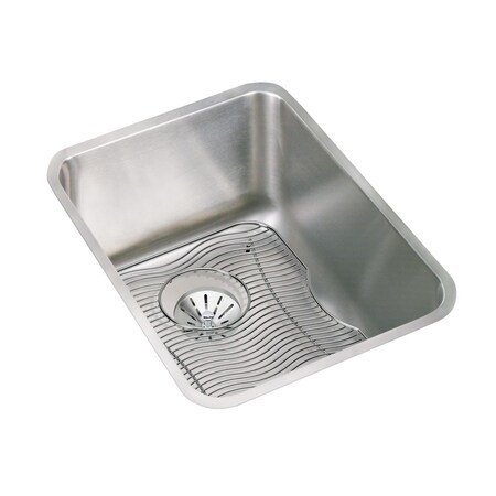 Elkay Lustertone Stainless Steel 16-1/2 X 20-1/2 X 7-7/8 Single Bowl Undermount Sink Kit W/Perfect Drain ELUH1418PDBG
